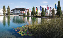 Main entrance of Messe M&#252;nchen.<br>
<I>Photos courtesy of Messe M&#252;nchen International.</I>